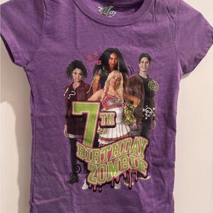 Purple 7th Birthday Zombie Kids T-Shirt